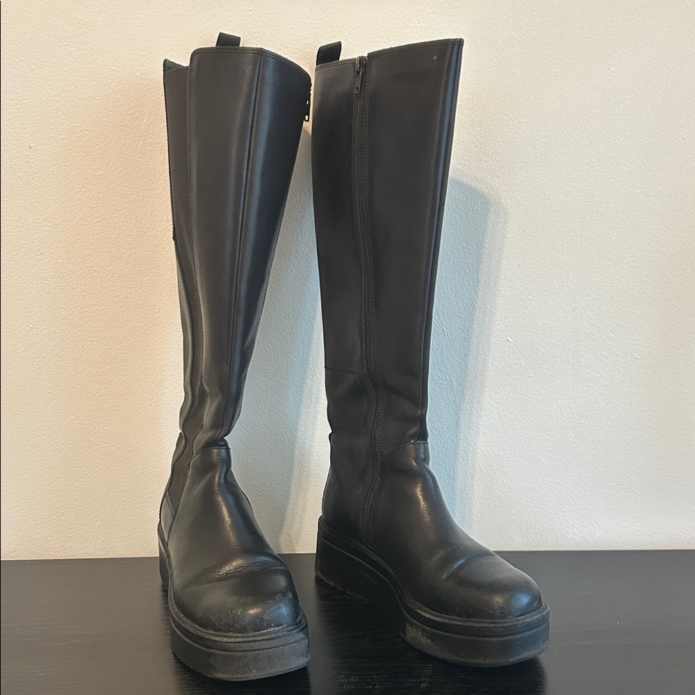 Free People Black Over-the-Knee Platform Boots